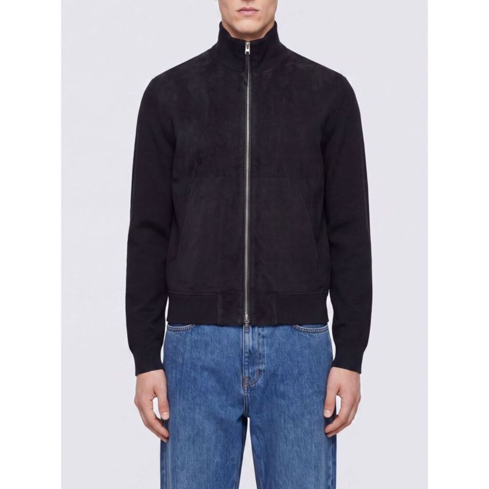 Tom Ford Men Tom Ford Suede Leather Cardigan With High Neck And Zip Closure